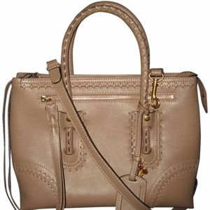 Alexander McQueen Taupe Leather Folk Whipstitched Bag
